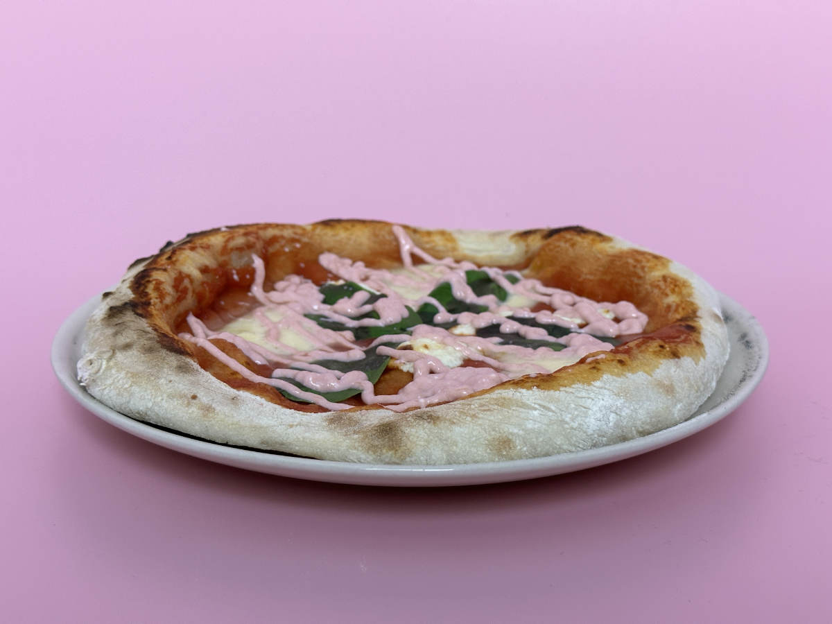 Pizza Rhabarber mit Ricotta